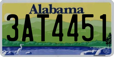 AL license plate 3AT4451