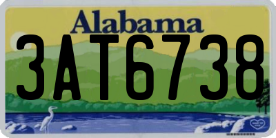 AL license plate 3AT6738
