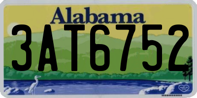 AL license plate 3AT6752