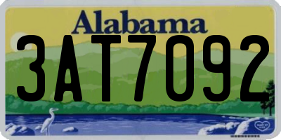 AL license plate 3AT7092