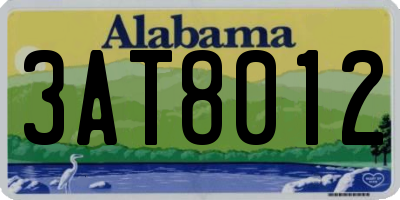 AL license plate 3AT8012