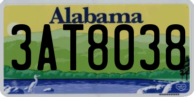 AL license plate 3AT8038