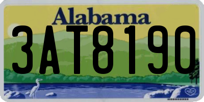 AL license plate 3AT8190