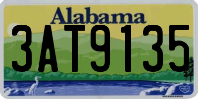 AL license plate 3AT9135