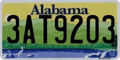 AL license plate 3AT9203