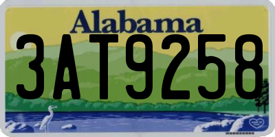 AL license plate 3AT9258