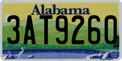 AL license plate 3AT9260
