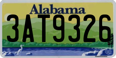AL license plate 3AT9326