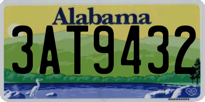 AL license plate 3AT9432