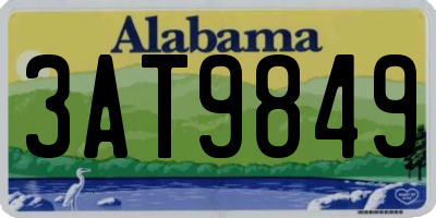AL license plate 3AT9849