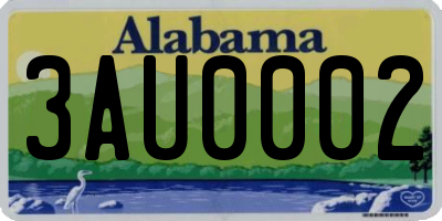 AL license plate 3AU0002
