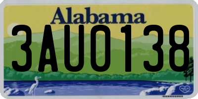 AL license plate 3AU0138