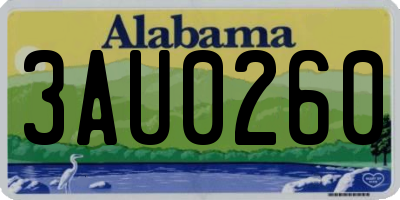 AL license plate 3AU0260
