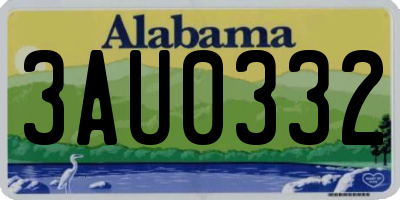 AL license plate 3AU0332