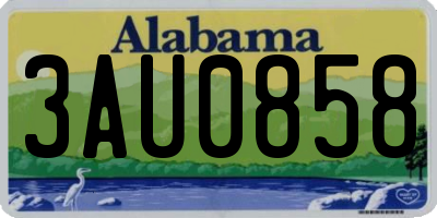 AL license plate 3AU0858