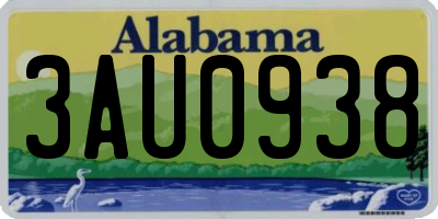 AL license plate 3AU0938