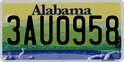 AL license plate 3AU0958