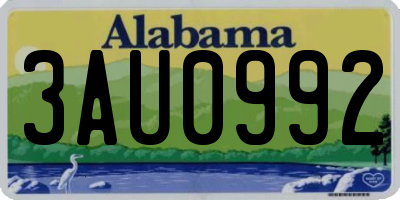 AL license plate 3AU0992