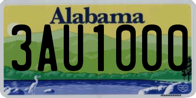 AL license plate 3AU1000