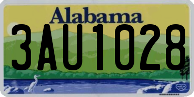 AL license plate 3AU1028