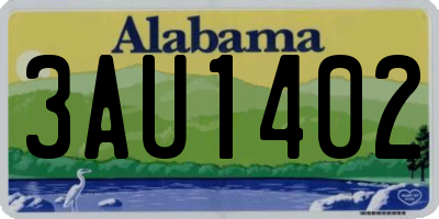 AL license plate 3AU1402