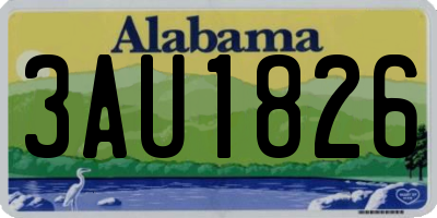 AL license plate 3AU1826