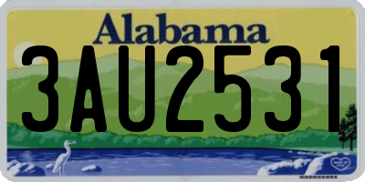 AL license plate 3AU2531
