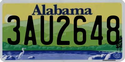 AL license plate 3AU2648