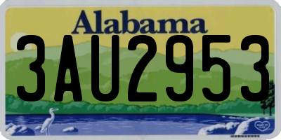 AL license plate 3AU2953