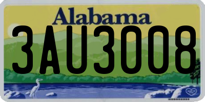 AL license plate 3AU3008