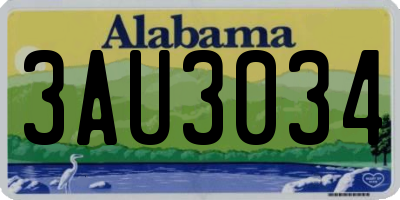 AL license plate 3AU3034