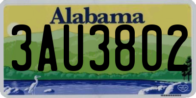 AL license plate 3AU3802