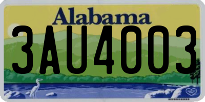 AL license plate 3AU4003