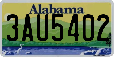 AL license plate 3AU5402