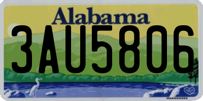 AL license plate 3AU5806