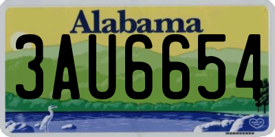AL license plate 3AU6654