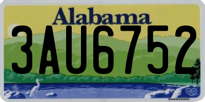 AL license plate 3AU6752