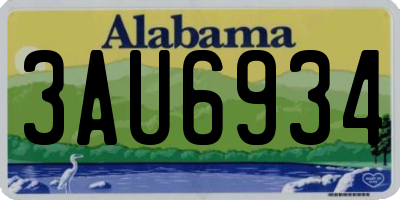 AL license plate 3AU6934