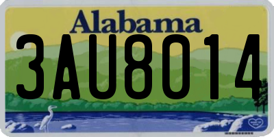 AL license plate 3AU8014