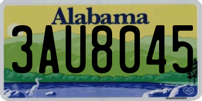 AL license plate 3AU8045