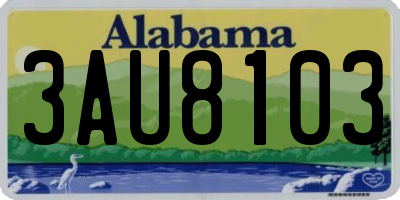 AL license plate 3AU8103