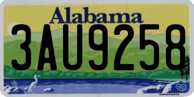 AL license plate 3AU9258