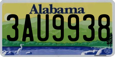 AL license plate 3AU9938