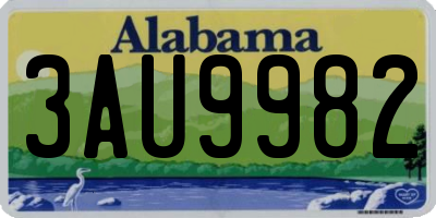 AL license plate 3AU9982