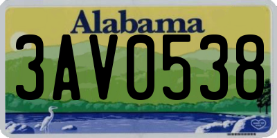 AL license plate 3AV0538