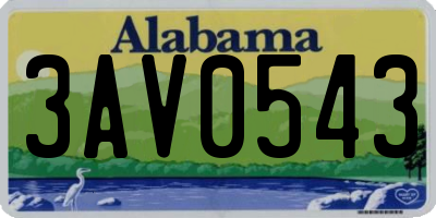 AL license plate 3AV0543