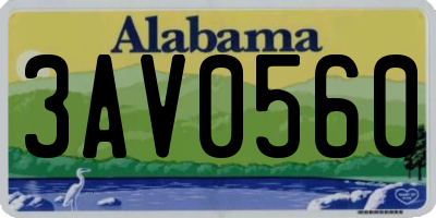AL license plate 3AV0560