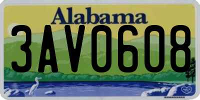 AL license plate 3AV0608