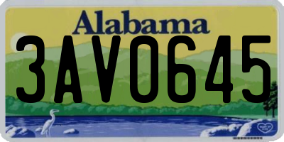 AL license plate 3AV0645