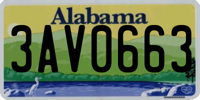 AL license plate 3AV0663